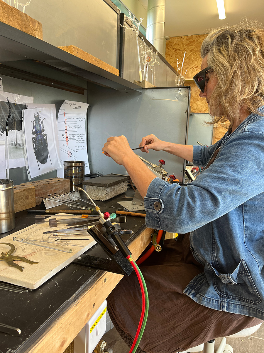 Working in Andrea's studio