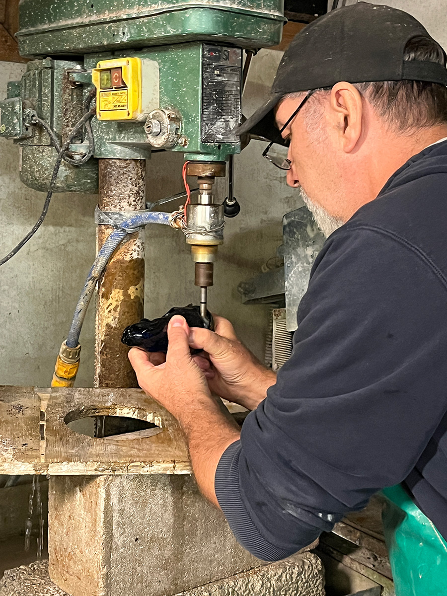 cold working glass with Steve Frey